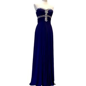 Cache Vintage Formal Dress 10 Homecoming Gown Strapless Long Maxi Dress Y2K Bead